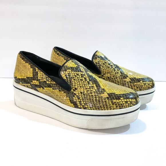 Stella McCartney Binx Snake Print Python Wedge Platform Loafers - Picture 1 of 10
